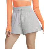 46 - Fleece Byxor & Shorts Nike Women Sportswear Phoenix Fleece High Waisted Shorts - Dark Gray Heather/Sail
