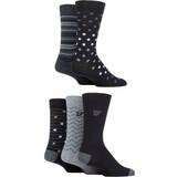 FARAH Patterned Striped and Argyle Cotton Men's Socks 5-pack - Pattern Black/Charcoal
