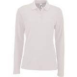 Dam - Långa ärmar Pikétröjor Sols Women's Perfect Long Sleeve Pique Polo Shirt - White