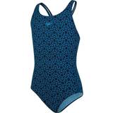 Speedo Girl's Boomstar Allover Muscleback Swimsuit - Navy/Pool (812382-9239)