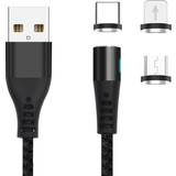 Magnetisk usb c Maxlife Magnetic USB A-Lightning/USB C/USB Micro-B 1m