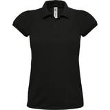 B&C Collection Dam Pikétröjor B&C Collection Women's Heavymill Short Sleeve Polo Shirt - Black