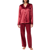 Röda Pyjamasar ESPA Freya Silk Pyjamas - Claret Rose