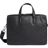 Calvin Klein Avtagbar axelrem Datorväskor Calvin Klein Leather Laptop Bag - Black