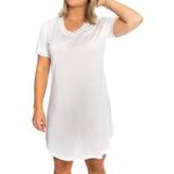 Silke/Siden Nattlinnen Lady Avenue Jersey Nightgown - Off White