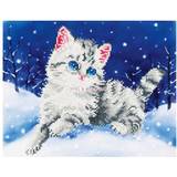 Diamond Paintings Diamond Dotz Kitten in the Snow with Frame