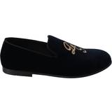 Guld - Herr Lågskor Dolce & Gabbana Men's Velvet Logo Slipper Loafers MV3487 EU43.5/US10.5