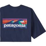 Blåa - Bomull - Herr T-shirts Patagonia Boardshort Logo Pocket Responsibili T-shirt S