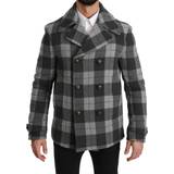 Herr - Multifärgade Jackor Dolce & Gabbana Mens Gray Check Wool Cashmere Coat Jacket