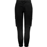 Only Medium Waist Cargo Pants - Black/Black