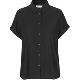 Dam - Viskos Skjortor Samsøe Samsøe Majan Short Sleeve Shirt - Black