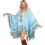 Hippies - Kappor & Mantlar Dräkter & Kläder Widmann Azure Blue Poncho Costume