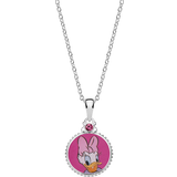 Rubiner Halsband Støvring Design Daisy Duck Necklace - Silver/Ruby/Multicolour
