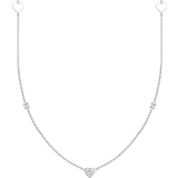 Belcher Chains Halsband Thomas Sabo Charm Club Delicate Heart Necklace - Silver/Transparent
