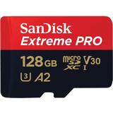 128 GB - V30 Minneskort SanDisk Extreme Pro microSDXC Class 10 UHS-I U3 V30 A2 200/90MB/s 128GB