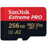 USB 2.0 Minneskort & USB-minnen SanDisk Extreme Pro microSDXC Class 10 UHS-I U3 V30 A2 200/140MB/s 256GB