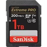 1 TB - Class 10 Minneskort SanDisk Extreme Pro SDXC Class10 UHS-I U3 V30 200/140MB/s 1TB