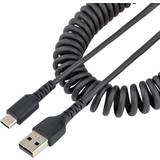 Skärmad - USB A-USB C - USB-kabel Kablar StarTech Coiled USB A-USB C 1m
