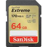 Class 10 Minneskort & USB-minnen SanDisk Extreme SDXC Class 10 UHS-I U3 V30 170/80MB/s 64GB
