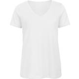 B&C Collection Dam T-shirts B&C Collection Womens Favourite Organic V-Neck T-shirt - White
