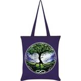 Lila Tygkassar Grindstore Spiritual Tree Of Life Tote Bag - Purple/Green