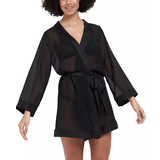 Kläder Bluebella Chiffon Kimono Wrap Robe - Black