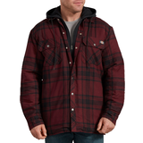 Dickies Herr - Overshirts Jackor Dickies Relaxed Fit Icon Hooded Quilted Flannel Shirt Jacket - Dark Port Black Plaid