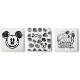 Disney Pyssellådor Disney Canvastavlor set av 3 Mickey Mouse Sketch 3x 30x30cm