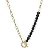 Gemondo Ecfew Unifier Rainbow Bead Necklace - Gold/Black/Multicolour
