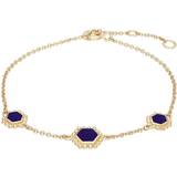 Armband Gemondo Lapis Lazuli Flat Slice Hex Chain Bracelet in Plated Sterling