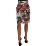 Silke/Siden - Vita Kjolar Dolce & Gabbana Womens Floral Patterned Pencil Straight Skirt