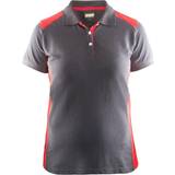 Dam - Polyester Pikétröjor Blåkläder Two Tone Pique Polo Shirt - Grey/Red