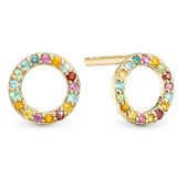 Peridot Smycken Christina World Goals Ear Studs - Gold/Multicolour