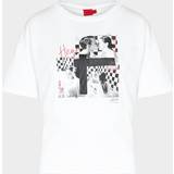 Hugo Boss Dam - Vita T-shirts HUGO BOSS Womens Graphic Organic Cotton boxy T-Shirt