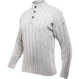 Devold Nansen Wool Button Neck Jumper - Grey Melange