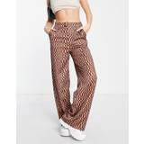 Missguided Byxor & Shorts Missguided Checkerboard Satin Trousers