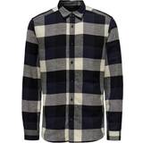 Elastan/Lycra/Spandex Skjortor Only & Sons Slim Fit Shirt Collar Shirt - Blue