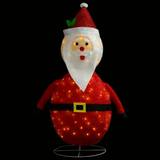 Röda Julgranar vidaXL Dekorativ jultomte med LED lyxigt tyg 90 cm Julgran