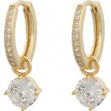 Snö of Sweden Rola Round Earrings - Gold/Transparent