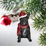 Design Toscano Inredningsdetaljer Design Toscano French Bulldog Holiday Dog Ornament Sculpture Julgranspynt