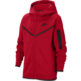 Röda Överdelar Barnkläder Nike Boy's Sportswear Tech Fleece Full Zip Hoodie - University Red/Black (CU9223-657)
