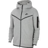 Gråa Kläder Nike Sportswear Tech Fleece Full-Zip Hoodie Men - Dark Grey Heather/Black