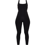 Fyrkantig Graviditet & Amning PrettyLittleThing Maternity Slinky Jumpsuit Black (CMR4647)