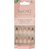 Lim inkluderat Tippar Nail HQ Long Coffin Nude Tips 24-pack
