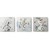Disney Canvastavlor set av 3 Frozen Happy Olaf 3x 30x30cm Tavla