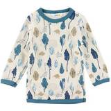 9-12M Stickade tröjor Barnkläder Joha Wool/Bamboo Sweater - White/Blue w. Trees (17634-70-3377)