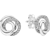 Pandora Örhängen Pandora Family Always Encircled Stud Earrings - Silver/Transparent