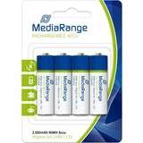 MediaRange Laddningsbara standardbatterier Batterier & Laddbart MediaRange Rechargeable NiMH Accus Mignon AA Compatible 4-pack