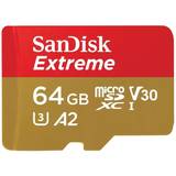 Minneskort & USB-minnen SanDisk Extreme microSDXC Class 10 UHS-I U3 V30 A2 170/80MB/s 64GB