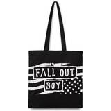 Barn - Svarta Handväskor Fall Out Boy: Flag Cotton Tote Bag